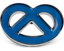 uitsteekvorm krakeling 6,2 x 4 cm rvs blauw/zilver