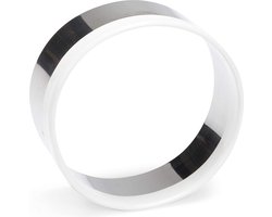 uitsteekvorm rond 6,5 x 6,5 cm rvs zilver/wit