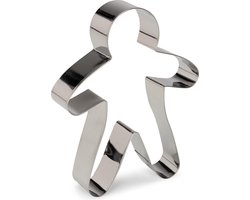 uitsteekvorm Speculaaspop 14 cm RVS zilver