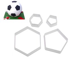 Uitsteekvorm Voetbal - Fondant Uitstekers - Set van 4