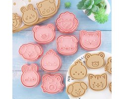 Uitsteekvormen en Stempels - Boerderij Dieren - Set van 8 - 8 Uitsteekvormen + 8 Stempels - Koekjes Vormen - Cookie Cutter - Cookie Mould - Kinderen - Bakken - Cadeau - Farm Animals