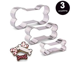 Uitsteekvormpjes-Hondenbot-3D Ontwerp Voor Huisgemaakte Snacks-1 Set-Zilverkleurig