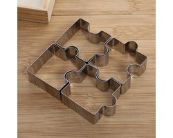 Uitsteekvormpjes Puzzel RVS Uitstekers koekjes fondant - 4 stuks