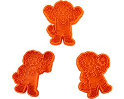 Uitsteekvormpjes voetbal – Koekjes Uitstekers – stempel voor deeg fondant klei – Cookie Cutter - WK & EK - Oranje leeuwen set