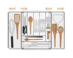 Uittrekbare Bestekhouder voor Keukenladen - Verstelbare Bestekorganizer met Ruimtebesparende Ontwerp