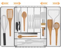 Uittrekbare Bestekhouder voor Keukenladen - Verstelbare Bestekorganizer met Ruimtebesparende Ontwerp