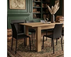 Uittrekbare Eettafel 140–220x90 cm – Moderne Rechthoekige Keukentafel met Verlengfunctie, Rustiek Eiken Design, Houten Frame, Ruimtebesparend & Stijlvol – Furnitureland