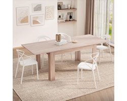 Uittrekbare Eettafel 140(220) x 90 cm - Licht Eiken - Modern Design