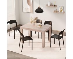 Uittrekbare Eettafel HomeByNicole First – 120-200x80 cm – Moderne Uitschuifbare Tafel voor 6 tot 8 Personen – Iep Parelkleur – Ruimtebesparend Ontwerp – Made in Italy – Design Eettafel met Verlengsysteem en Opbergfunctie