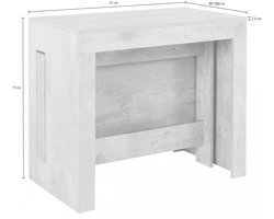 Uittrekbare Eettafel HomeByNicole Martino Deluxe – Verlengbare Console tot 300 cm – 12 Personen – Moderne Uitschuifbare Tafel met 5 Verlengstukken – Glanzend Wit – Made in Italy – 51/300x90x77 cm