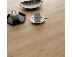 Uittrekbare Eettafel Industrieel – HomeByNicole Emma Deluxe 140-220x90 cm – Wild Eiken met Witte Gekruiste Poten – Moderne Design Eettafel – Made in Italy – Voor 6 tot 10 Personen