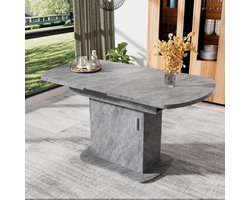 Uittrekbare Eettafel - Keukentafel Salontafel - Ruimtebesparend Wonen - Met Opbergruimte - 110-130 cm - Grijs Zilver