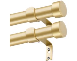 Uittrekbare Gordijnroede - Decoratief - 2 stuks - Goud - 80 tot 304 cm