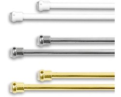 Uittrekbare gordijnroedes - zonder boren - 1 paar - goud - 63 tot 110 cm