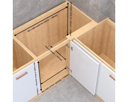 Uittrekbare Hoekkast Organizer met 4 Opbergmanden – Uitschuifbaar Opbergrek met Softclose, Aluminium en Gehard Glas, Links of Rechts Monteerbaar – Luxe Keuken Hoekkast Rek – Meda Home Store