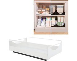 Uittrekbare kast organizer van koolstofstaal - glad glijdende stille uitschuifbare voorraadkast planken voor badkamer en kledingkast (medium 30 cm/118 inch)