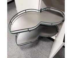 Uittrekbare Keukenkast Organizer - Hoekcarrousel Lade - Keuken Opbergen - Ruimtebesparend Ontwerp - 900 mm Kast - Zilver