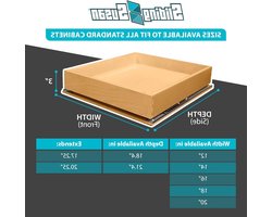 Uittrekbare lade-organizer voor kasten, glijdende zachtsluitende planken voor keuken, bijkeuken, badkamer en opslagorganisatie, harde steen met MDF-kern, 50 cm breed x 55 cm diep