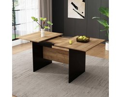 Uittrekbare Rechthoekige Eettafel Modern 140 tot 180 cm - Multifunctioneel als Salontafel
