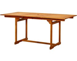 Uittrekbare Tuintafel - Houten Eettafel - Buiten Dineren - Massief Acaciahout - 120-170x80x75 cm - Bruin