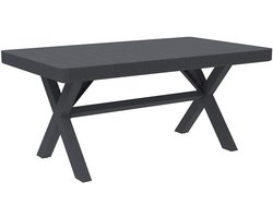 Uittrekbare tuintafel voor 6 personen grijs antraciet kunsthars - Weerbestendig
