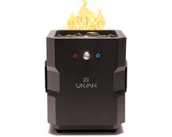 Ukiah Tailgater II Tuinhaard – Vuurkorf, Terrasverwarmer & Bluetooth Speaker in één - Party Speaker Beat-to-Music Vuurshow – Draagbaar en Stijlvol - Gas – 2.1 Sound System – Voor Buiten, Strand, Camping & Tuin - Zwart