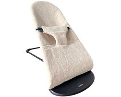 Ukje Hoes Overtrek Wipstoelhoes - Gaat OVER de bekleding van je BabyBjörn wipstoel heen - Met praktische waterdichte binnenvoering - Veilige Oeko-Tex getest - Perfecte Pasvorm - Wasbaar op 30°C - Teddy Lichtbeige