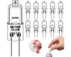 ULIGHT® 10-STUKS - G4 HALOGEEN LICHTBRON - 20 WATT - 12V - WARM WIT - DIMBAAR