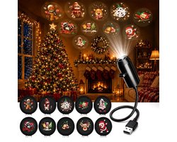 Ulisem - Kerstprojector Binnen - HD LED Projector met 10 Kerstfilms - Plug & Play Kerstverlichting - Zonder WiFi of App - Stil en met Automatische Uitschakeling