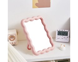 Ulisem - Opvouwbare Wandmontage Make-up Spiegel - Candy Serie - Tafelspiegel - Opvouwbaar - Multifunctioneel - Roze - Compact - HD Reflectie - Voor Dorm Kamer Studenten - Thuis Kaptafel - Reisspiegel - Meisjes Cadeau - Lichtgewicht - Draagbaar
