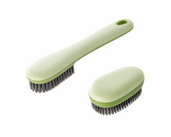 Ulisem - Schoenborstel Set 2 Stuks – Kledingborstel met Zachte Borstelharen – Multifunctionele Reinigingsborstel voor Schoenen, Kleding, Stof & Textiel – Huishoudelijke Schoonmaakborstel - groente