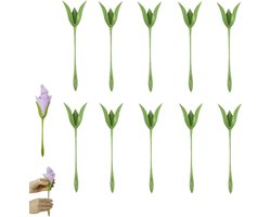 Ulisem - Servetbloemhouder - 10 stuks roosvormige servetvormer - Vouwt servetten in seconden tot roos - Geen vouwkunsten nodig - Geschikt voor papier en doek - Voor bruiloft, verjaardag en kerst - Cadeau voor feestgangers - Groen