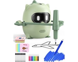 Ulisem - Tekening robot voor kinderen - Montessori stijl tekenspeelgoed - Met 100 tekaarten, 22 pennen, muziek en spraak - Bevordert creativiteit en motoriek - Voor jongens en meisjes 3-8 jaar - Cadeau voor verjaardag en kerst - ABS veilig materiaal