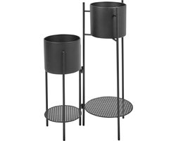 ULMUS - Planten standaard - Zwart - 56 x 32 x 79 cm - Metaal