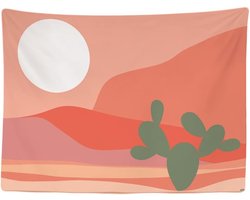 Ulticool - Cactus Decoratie Aesthetic Roze - Wandkleed - 200x150 cm - Groot wandtapijt - Poster - Room Decor - Cadeau Tiener Meisje