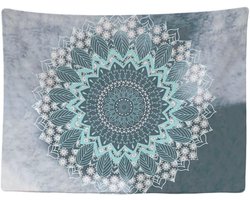 Ulticool - Mandala Pastel Hippie Bohemian - Wandkleed - 200x150 cm - Groot wandtapijt - Poster - Kamer Slaapkamer Woonkamer Decoratie Accesoires Turquoise Vrouw Tiener Meisje