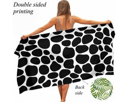 Ulticool Microvezel Handdoek 160x80 cm - Koeienprint Planten - Reizen Travel Accessoires Reis Gadgets Sauna Gym Yoga Haar Strandlaken Badlaken Landelijk Zwemhanddoek Hamamdoek Microfiber Koe - Tiener Meisje