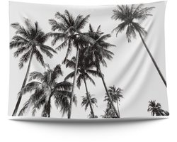 Ulticool - Strand Natuur Retro Vintage Palmboom Kunst - Wandkleed  Poster - 200x150 cm - Groot wandtapijt -  Tuinposter Tapestry - Schilderij Decoratie Tuin Versiering Accessoire voor zowel buiten als Muurdecoratie in woonkamer