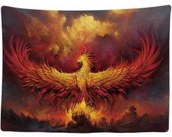 Ulticool Wandkleed 200x150 cm - Phoenix Feniks Vogel Sprookjes Geschiedenis Fabeldieren Griekse Mythologie - voor Binnen - Wandtapijt Wanddoek Stof Poster Backdrop Frame Decoratie Woonkamer Mannen Puber Tiener Jongen Grappige Gadgets