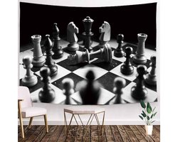 Ulticool Wandkleed 200x150 cm - Schaken Schaakspel - voor Binnen - Wandtapijt Wanddoek Poster Backdrop Decoratie Mancave Wandborden Geschenkset - Mannen - Grappige Gadgets - Verjaardag - Cadeau Idee - Cadeaupakket - Pakket - Top 10