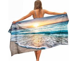 Ulticool - Zee Strand Natuur - Handdoek Microvezel - Sneldrogend Badlaken – 160 x 80 cm - voor Reizen Sauna Gym Yoga - Reishanddoek - Microfiber Doek - voor Man of Vrouw - Lichtgewicht Kleed Reis Strandlaken - Vaderdag - Cadeau Idee - Pakket - Top 10