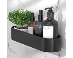 Ultiluxe® Doucheplank - Douchemand - Badkamer Organizer - Wandrek - Zonder Boren - Zelfklevend Ontwerp - Ruimte Aluminium - Mat Zwart