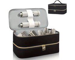 Ultiluxe® Luxe opbergtas fohn borstel - Zwart/goud - Geschikt voor Dyson - Krultang tas, opbergstukken, krulborstel, fohnborstel - Opbergen haar accessoires - Airwrap styler case - Opberger - Haardroger, stijlborstel, stijltang