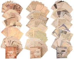 Ultiluxe® Vintage Scrapbook papier - 300 vellen - 8 x 8 cm - Retro dagboek papier - 3 verschillende stijlen - Schrijfpapier - Decoratie voor planner, journal, notitieboek of scrapboek - Scrapbooking - Notebook