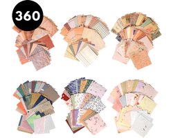 Ultiluxe® Vintage Scrapbook papier - 360 vellen - Retro dagboek papier - 6 verschillende stijlen - Schrijfpapier - Decoratie voor planner, journal, notitieboek of scrapboek - Scrapbooking - Notebook