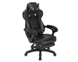 Ultimate Gaming Chair - Ergonomische bureaustoel - Verstelbare computerstoel - Ondersteuning van schuim met hoge dichtheid - Verstelbare hoogte 121 cm - 128 cm - Zitting 56 cm x 46 cm - Rugleuning 50 cm x 80 cm