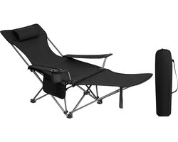 Ultimate Outdoor Klapstoel - Verstelbare ligstoel - Draagbare visstoel - Veelzijdig, duurzaam, lichtgewicht - 600D Oxford-stof - 115 cm x 88,5 cm x 84 cm (zittend), 160 cm x 44 cm x 84 cm (liggend)