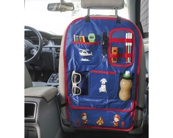 Ultimate Speed Autostoel Organizer - Blauw - Brandweer - Geschikt voor: alle autostoelen - Met versterkte randen - Praktische opberger voor onderweg - Beschermt de achterkant van de zitting tegen vuil