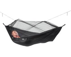 Ultra-Light hangmat Mug Traveller Extreme 500 g 275 cm x 140 cm - verpakkingsmaat 245 x 85 cm - tot 200 kg - zwart - outdoor camping hiking hangmat