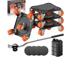 Ultra Meubelverhuizer met 10 Wielen en Hulplifter - Heavy Duty Dolly tot 1000 kg
